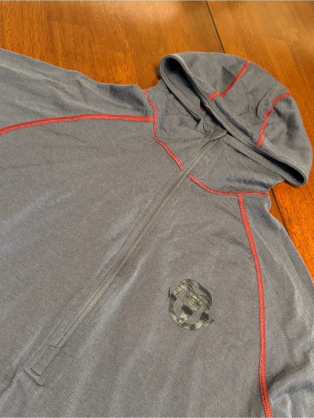 BlackOvis Venture Mens Large Merino Wool Hunting Hoodie 1/2 Zip Pullover Gray